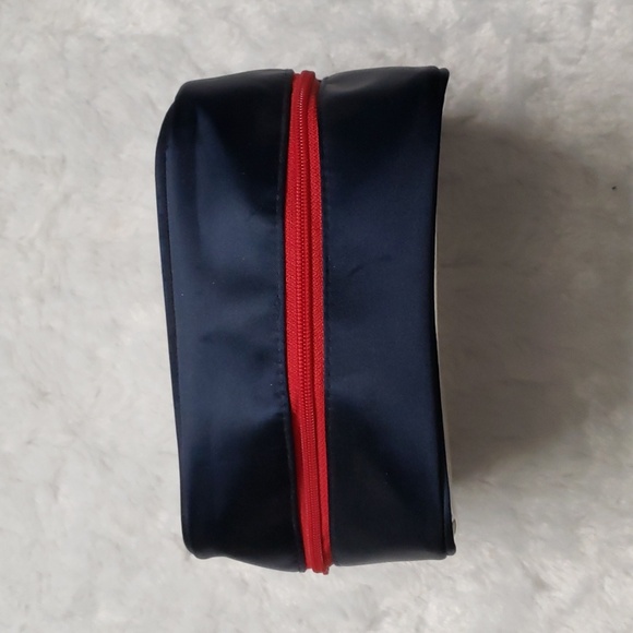 Vintage Estee Lauder Clear PVC Dark Blue & Red ♥️ Zipper Cosmetic Makeup Bag - Picture 3 of 11